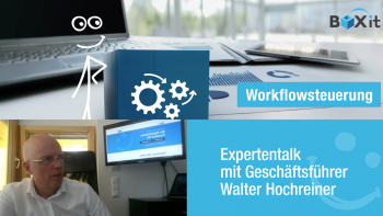 Screen mit dem Top-Feature Workflowsteuerung, Geschäftsführer W.Hochreiner